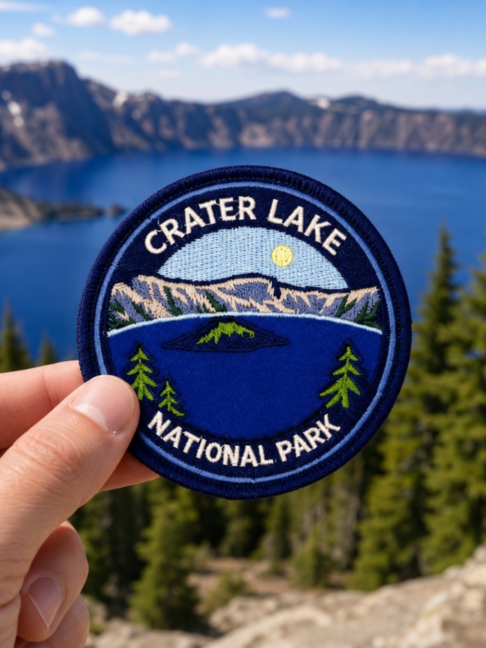 Crater Lake National Park Patch – Embroidered Oregon Mountain Lake Travel Badge,